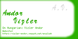 andor vizler business card